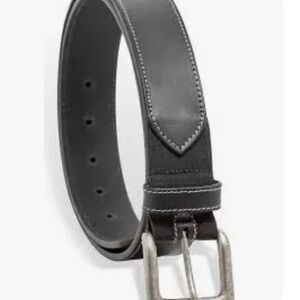 Joe’s Jeans leather belt black stretch silver buckle size 34
